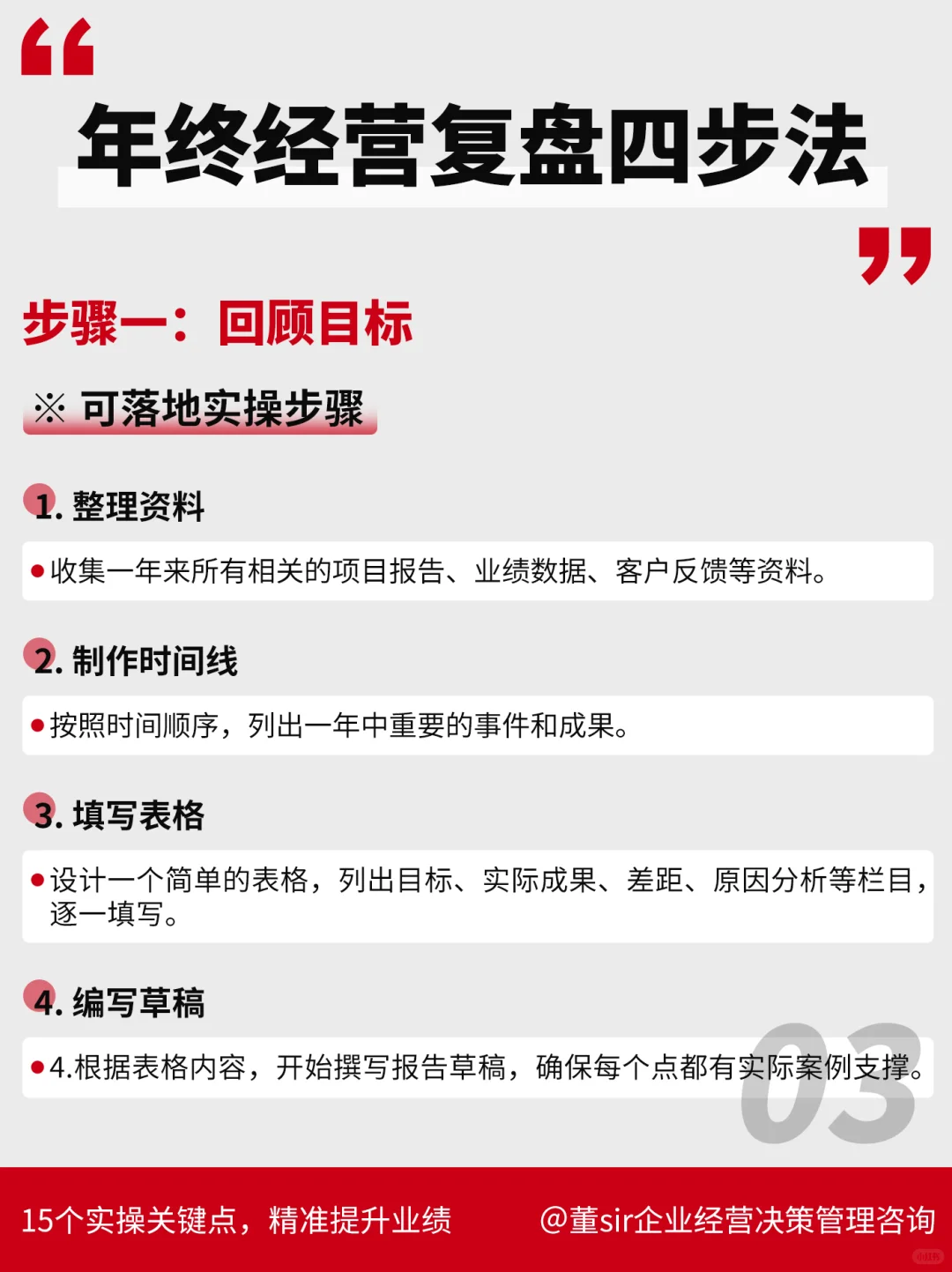 4步做出高质量的年终经营复盘