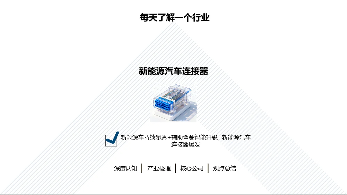 每天了解一个行业——新能源汽车连接器
