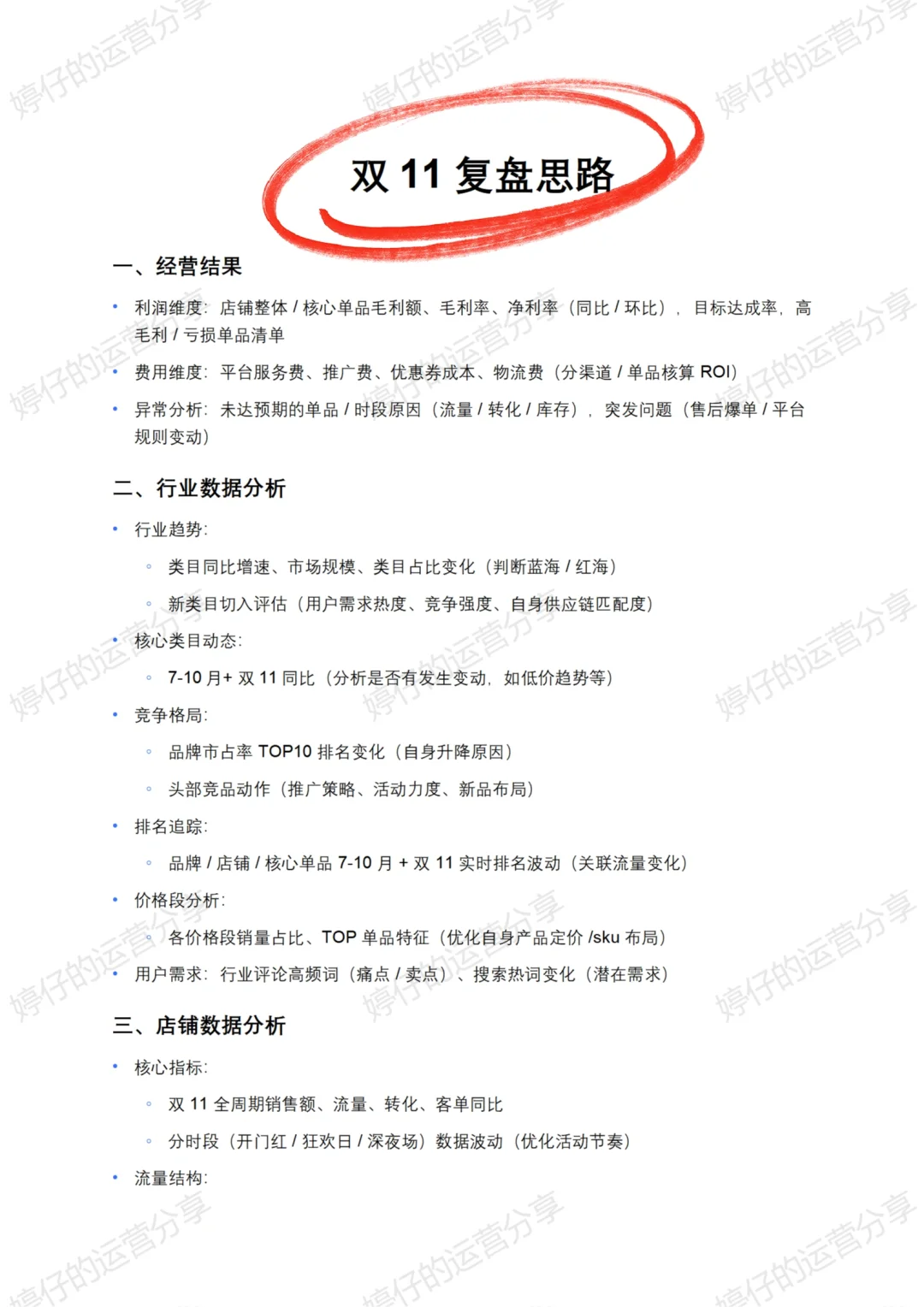 电商运营|双11复盘思路-数据和分析维度
