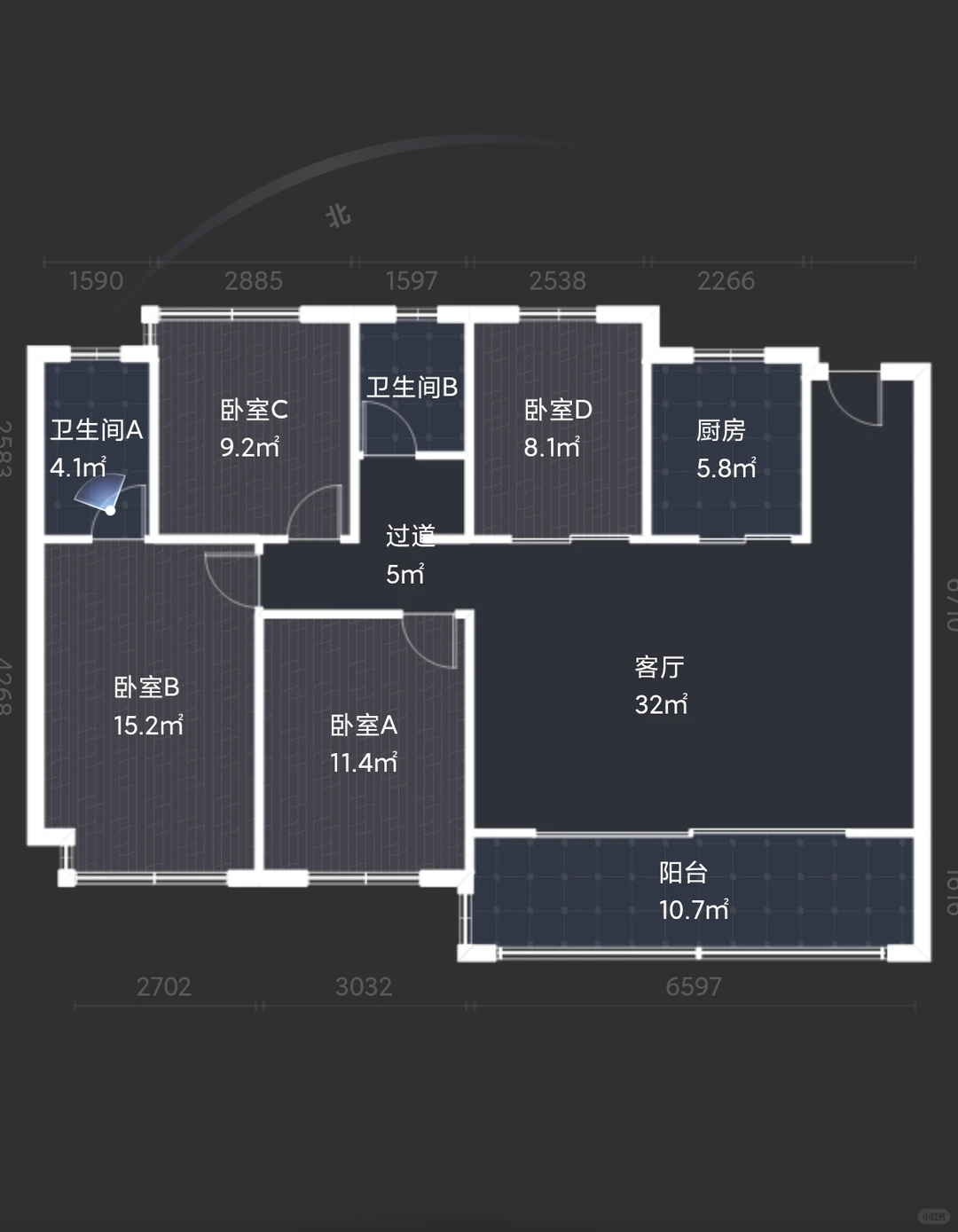 汇通路地铁口220万买125平精装4房2卫!