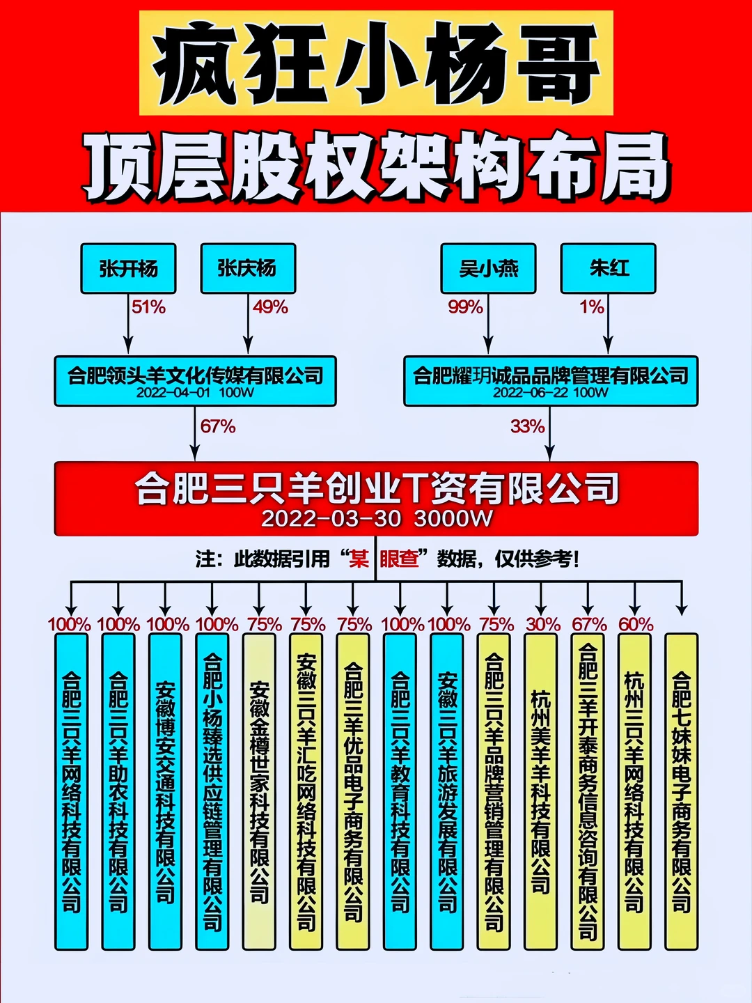 揭秘！小杨哥合肥三只羊股权结构！太强了！