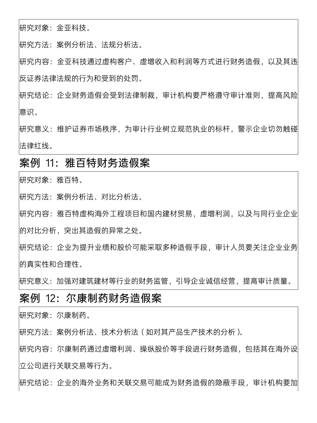 审计经典案例，审计学宝子一定要刷到啊?