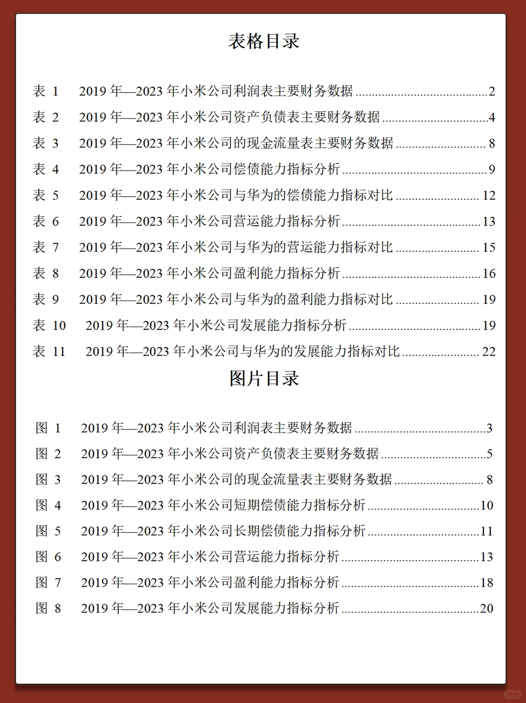小米公司2019-2023年财务分析报告