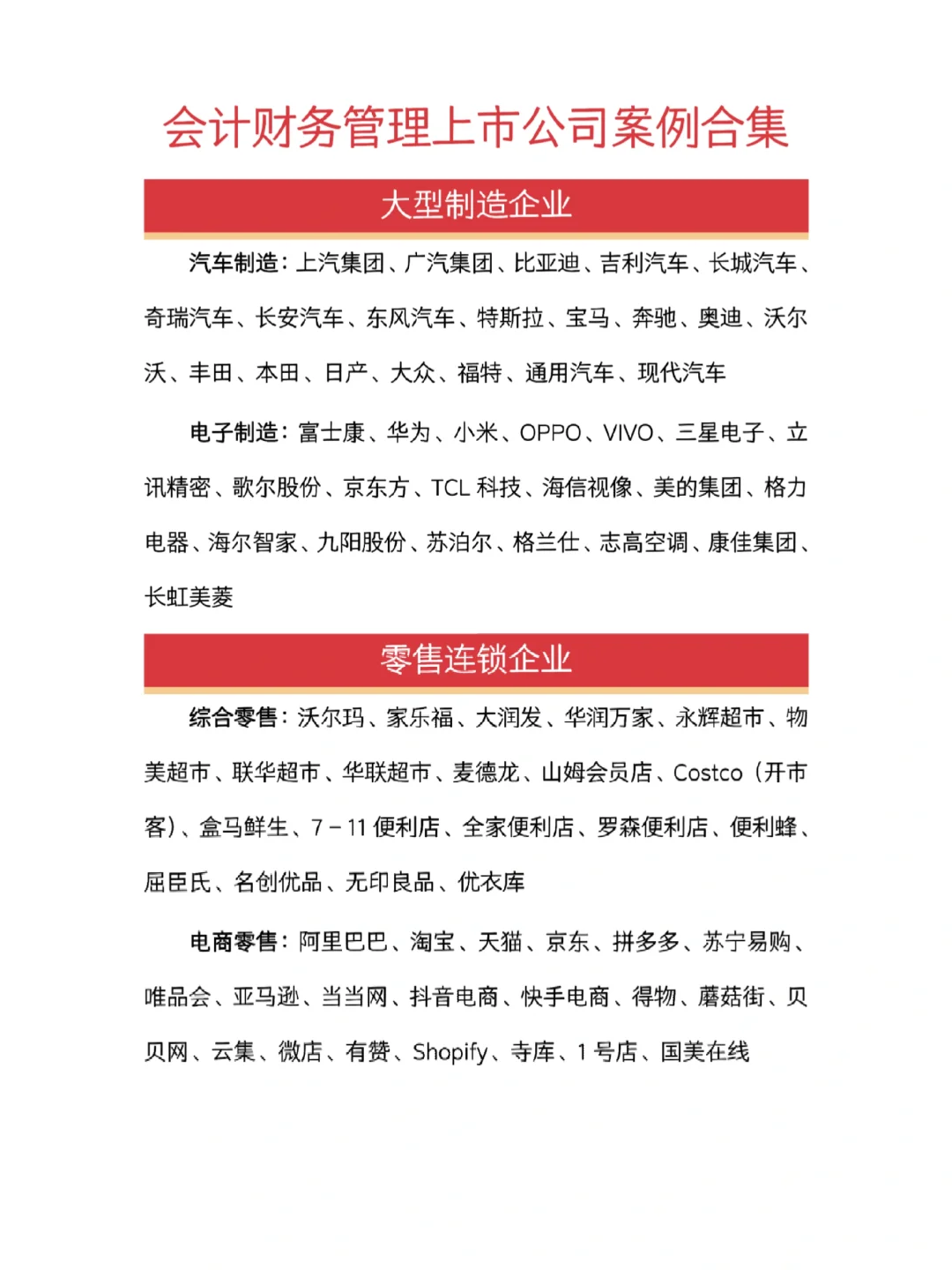 会计财务上市公司案例合集???