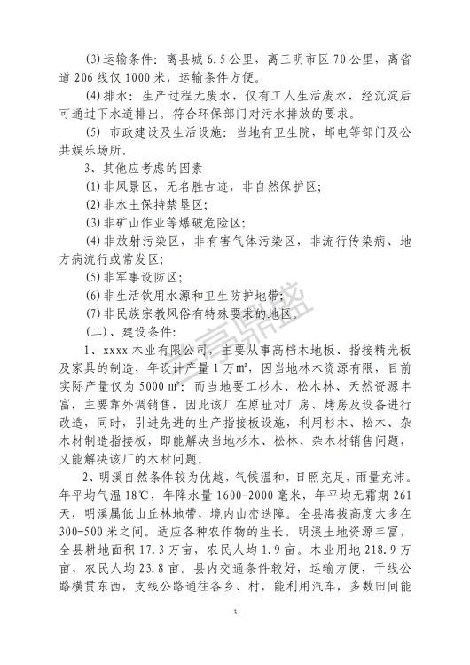 木业有限公司可研报告