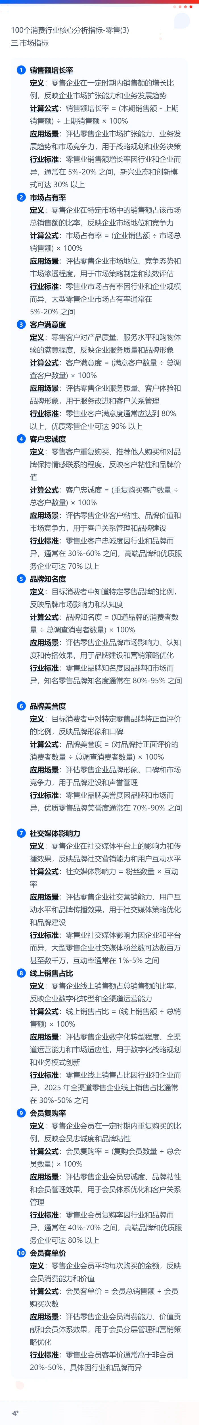 100个消费行业关键分析指标-零售(3)