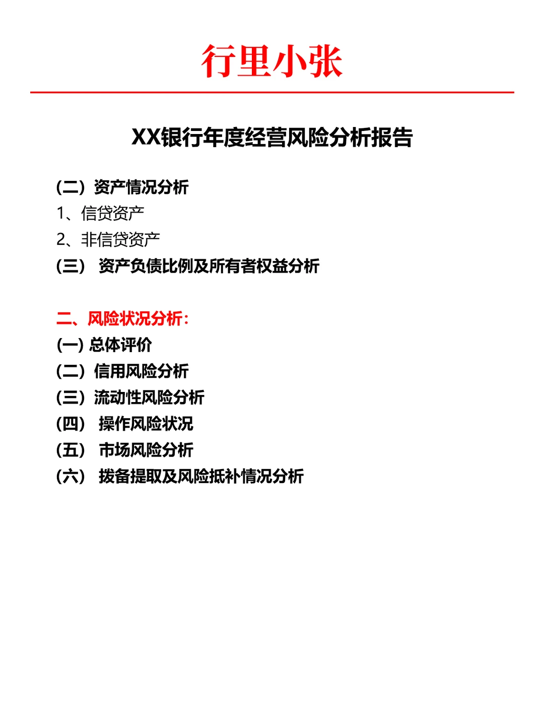 某行年度经营风险分析报告！建议收藏！