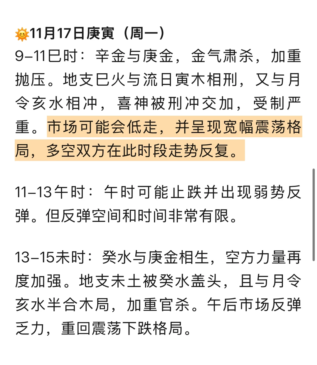 本周大盘走势推演分析（11.17-11.21）