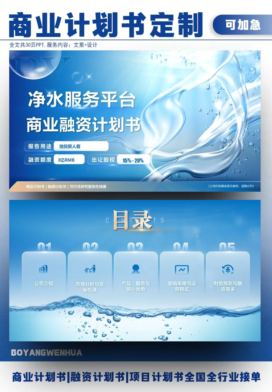 Pre-A轮融资‖净水服务项目商业计划书案例