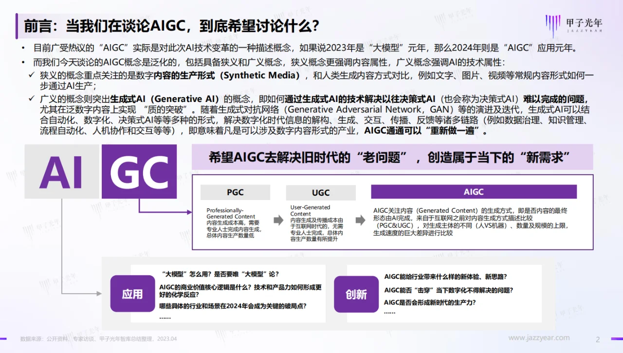 2024年中国AIGC行业应用价值研究报告