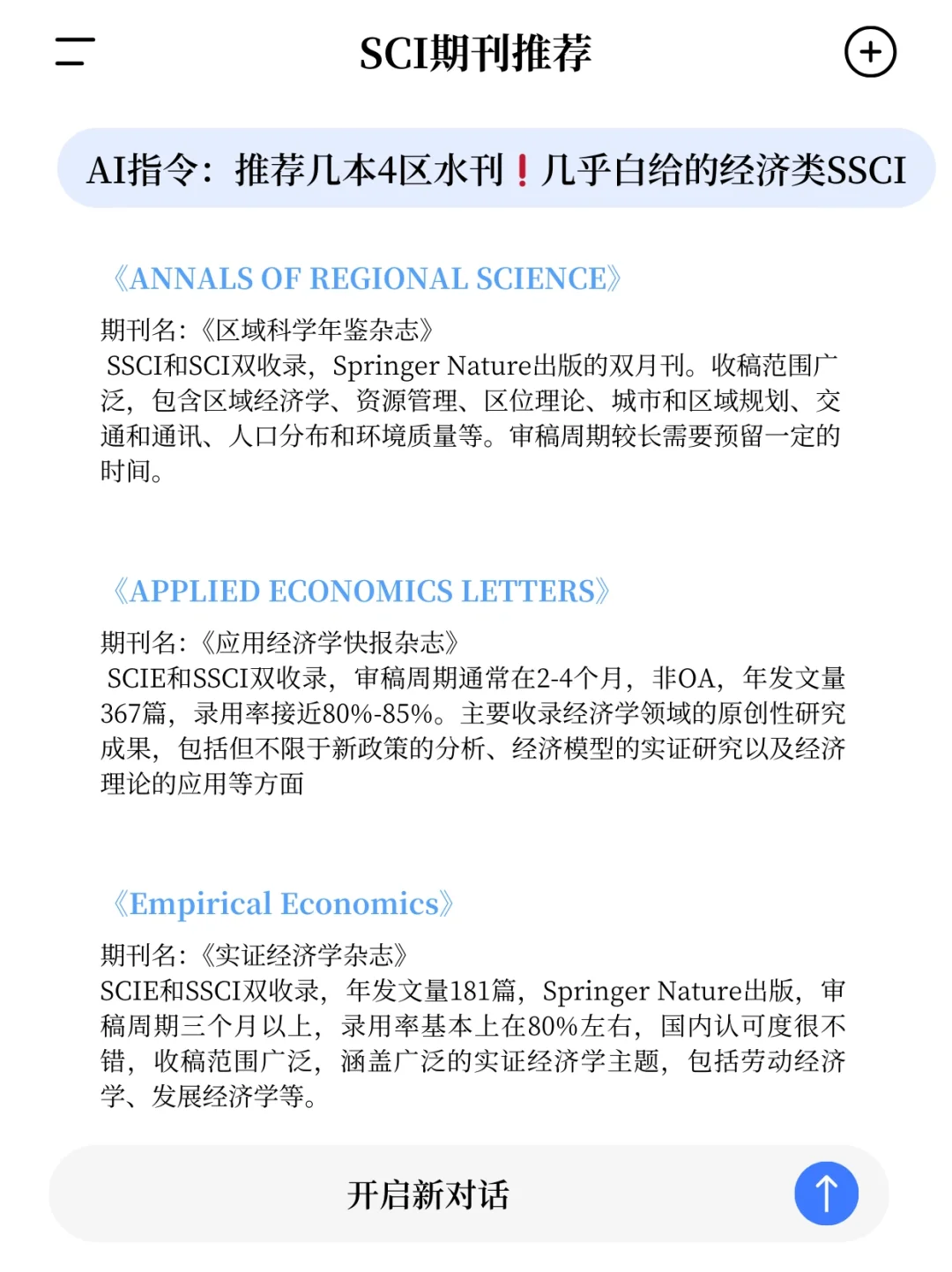 4区水刊❗️几乎白给的经济类SSCI❗️