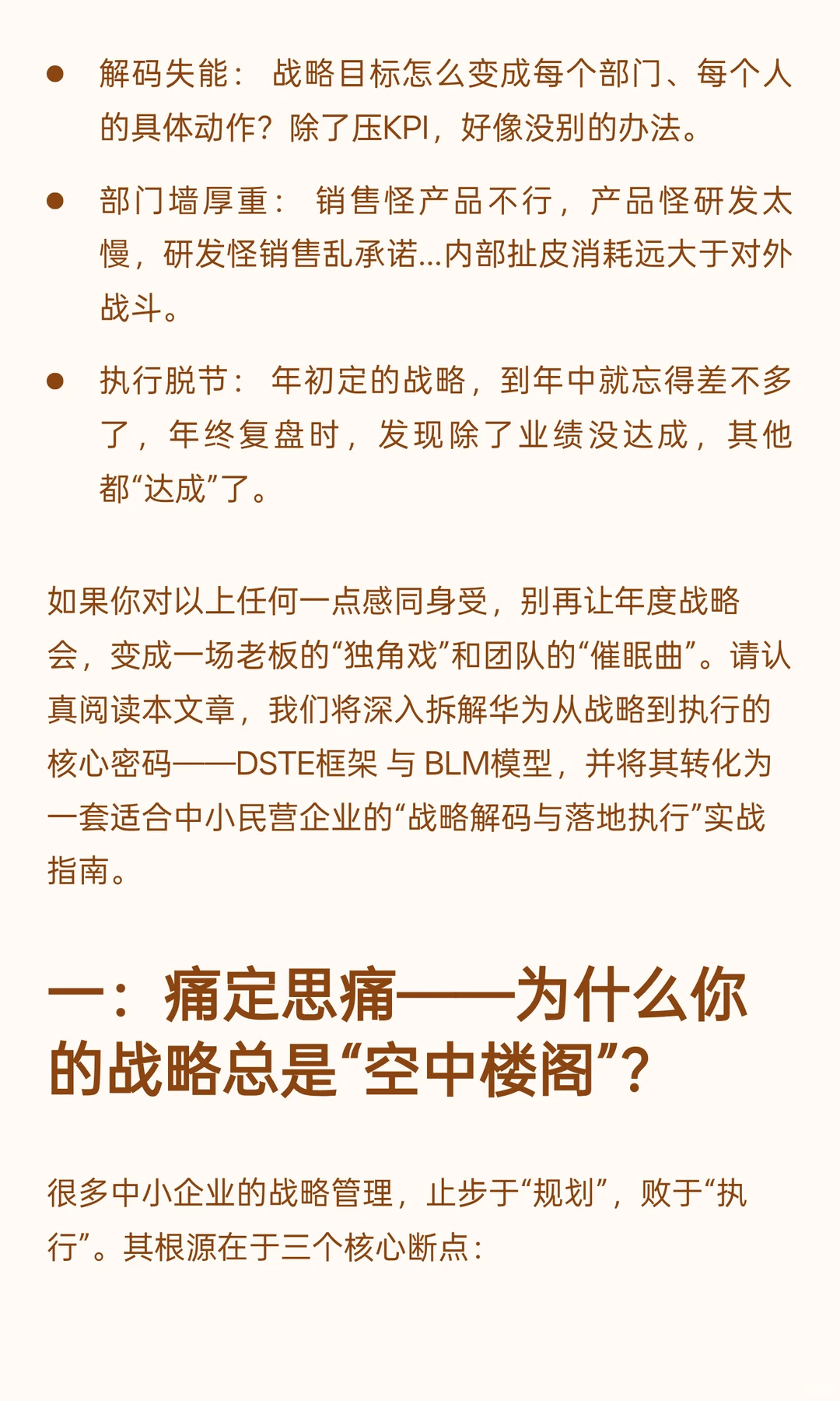 中小民营企业如何做好“战略规划和落地“