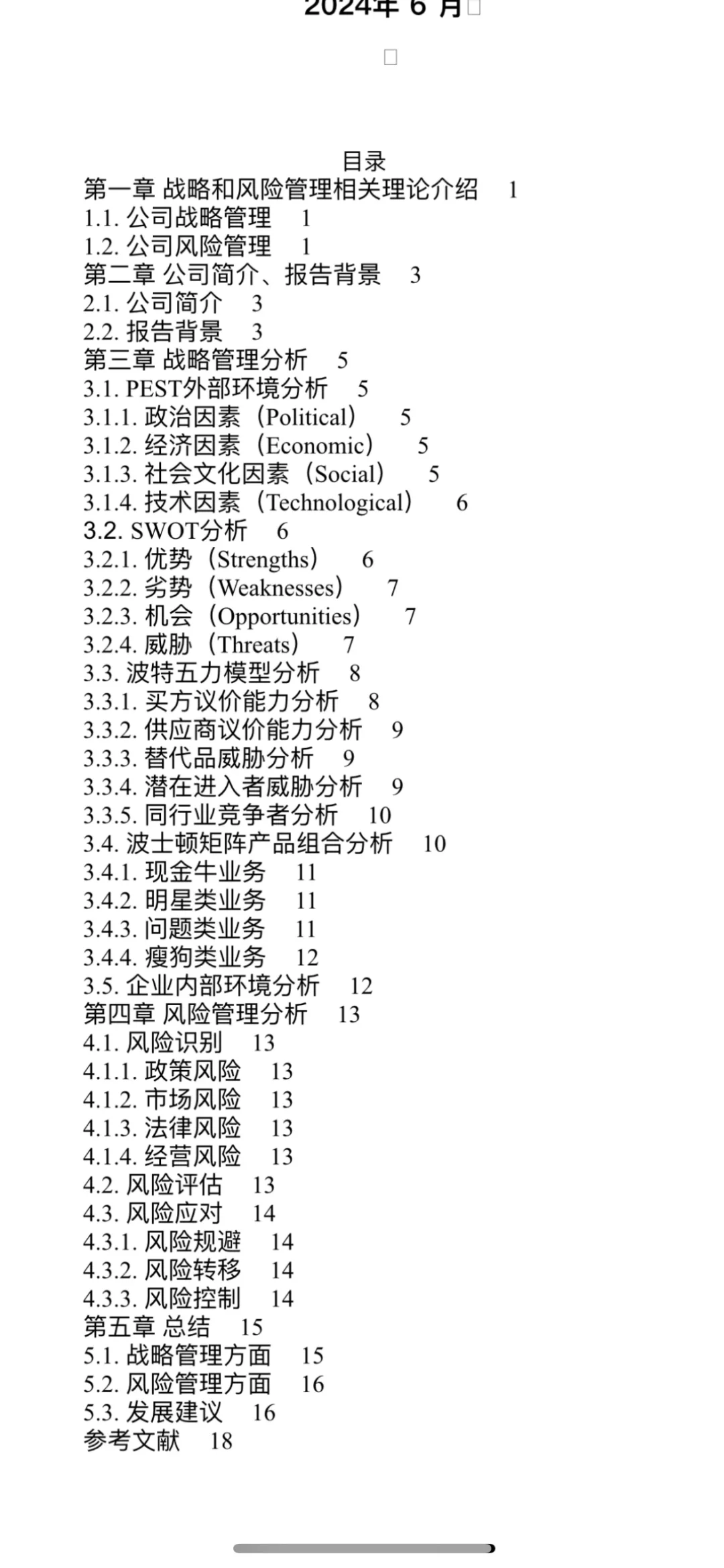 公司战略与风险管理