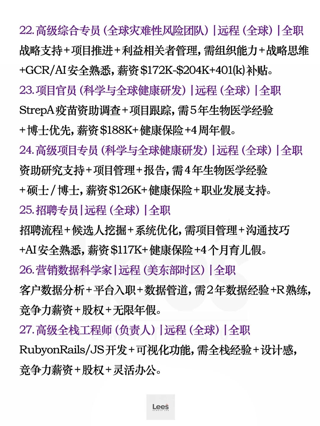 海外高薪远程岗:42个丨全职/兼职/项目制