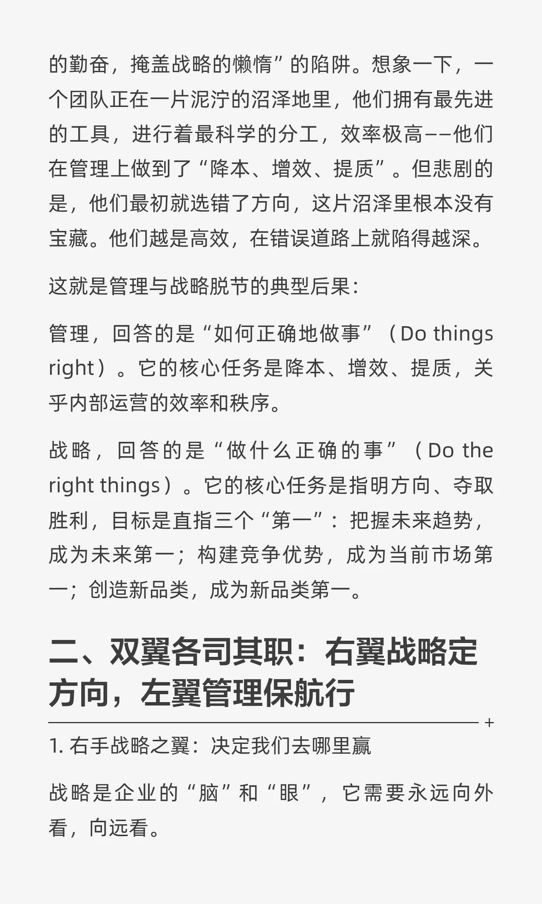 企业腾飞的双翼：左手管理，右手战略