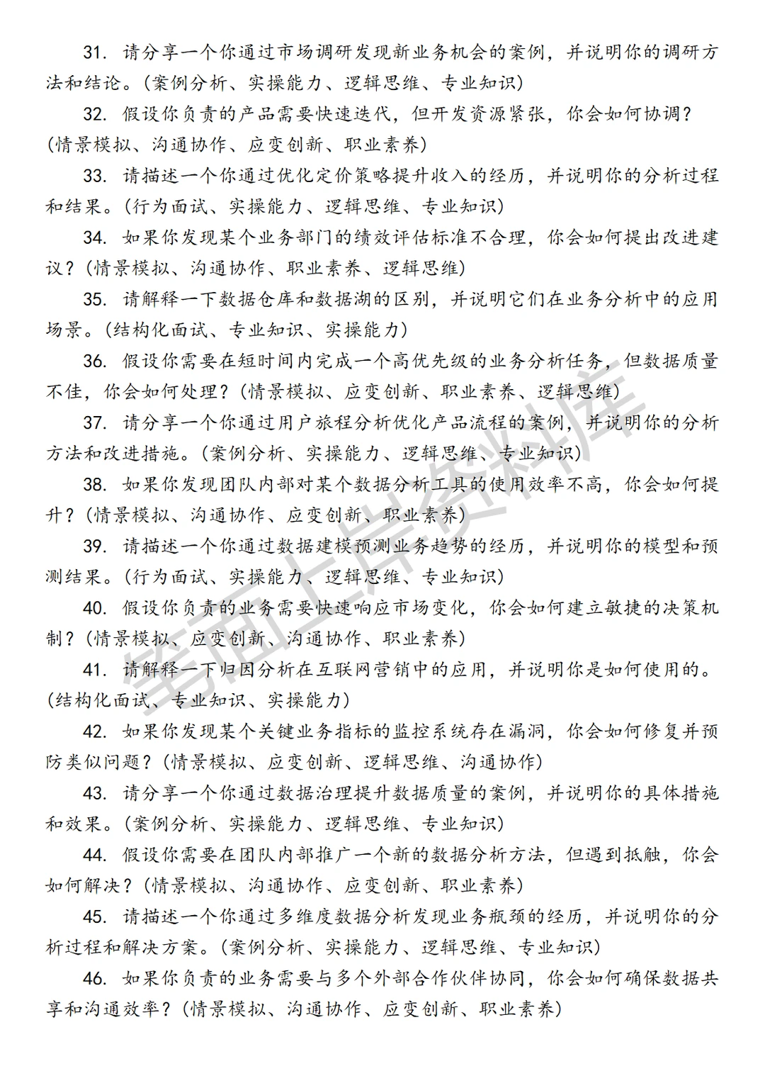 经营规划和分析