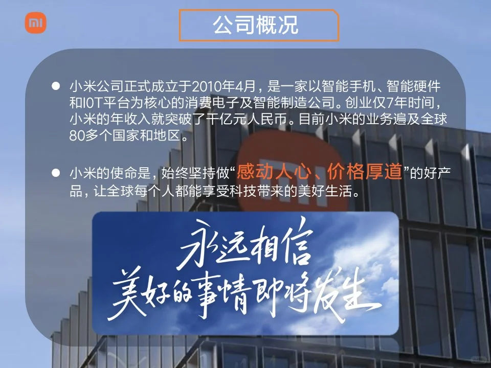 小米公司企业及营销战略分析ppt