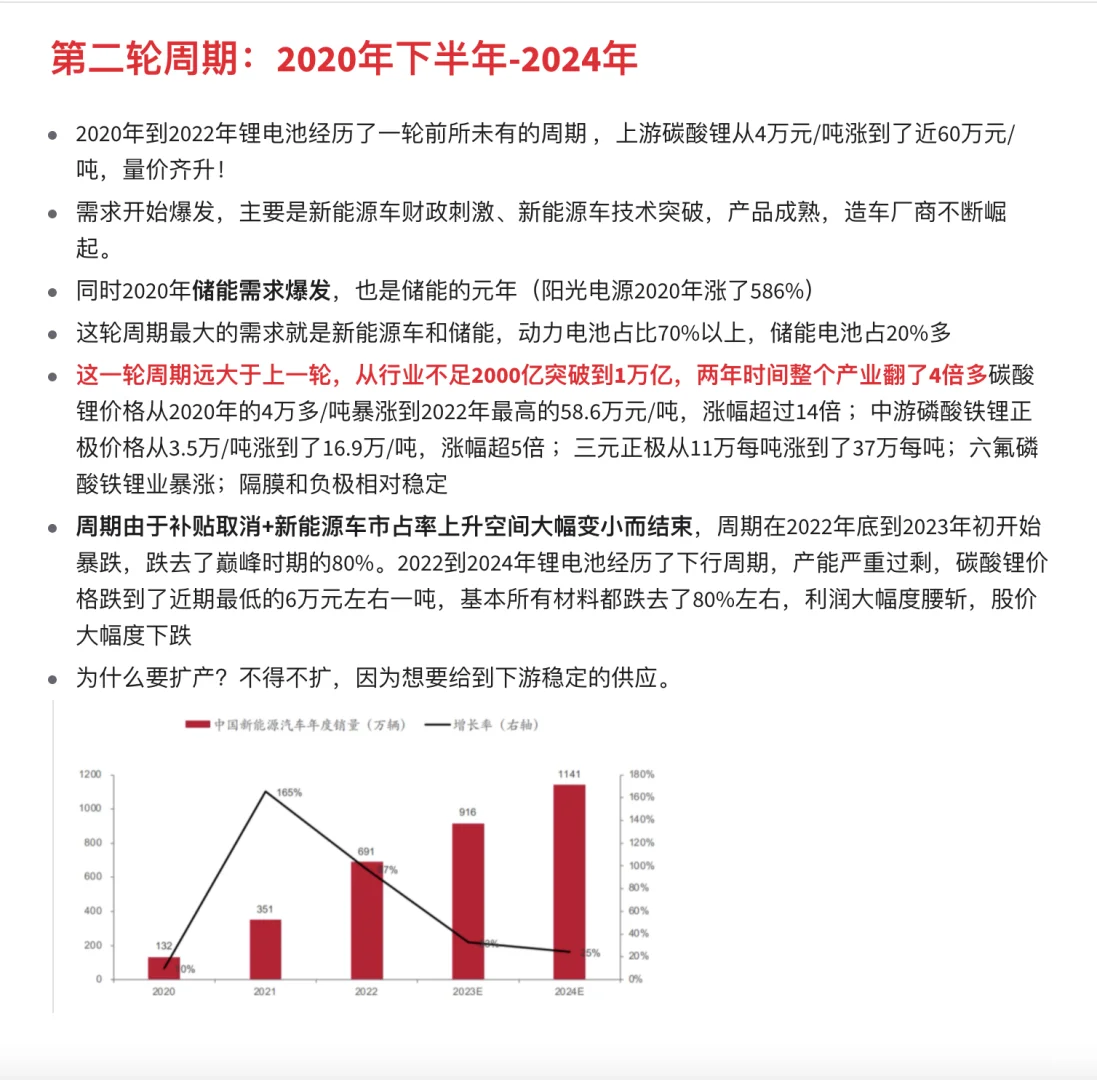 锂电池产业链及周期简单分析记录