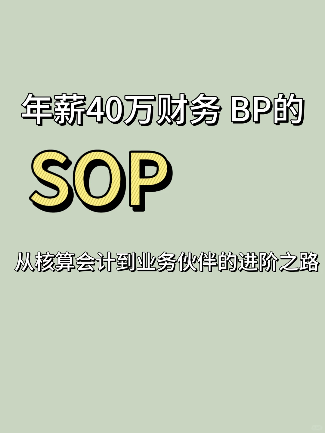 年薪40万财务 BP 的 SOP