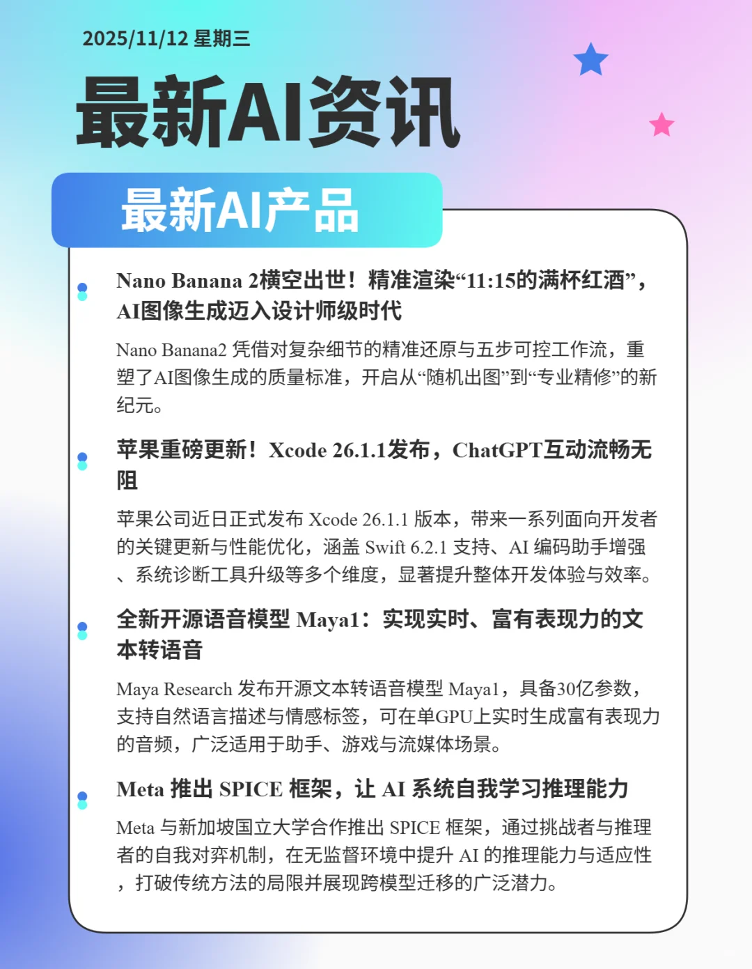 近期AI领域热点时事件①①①②