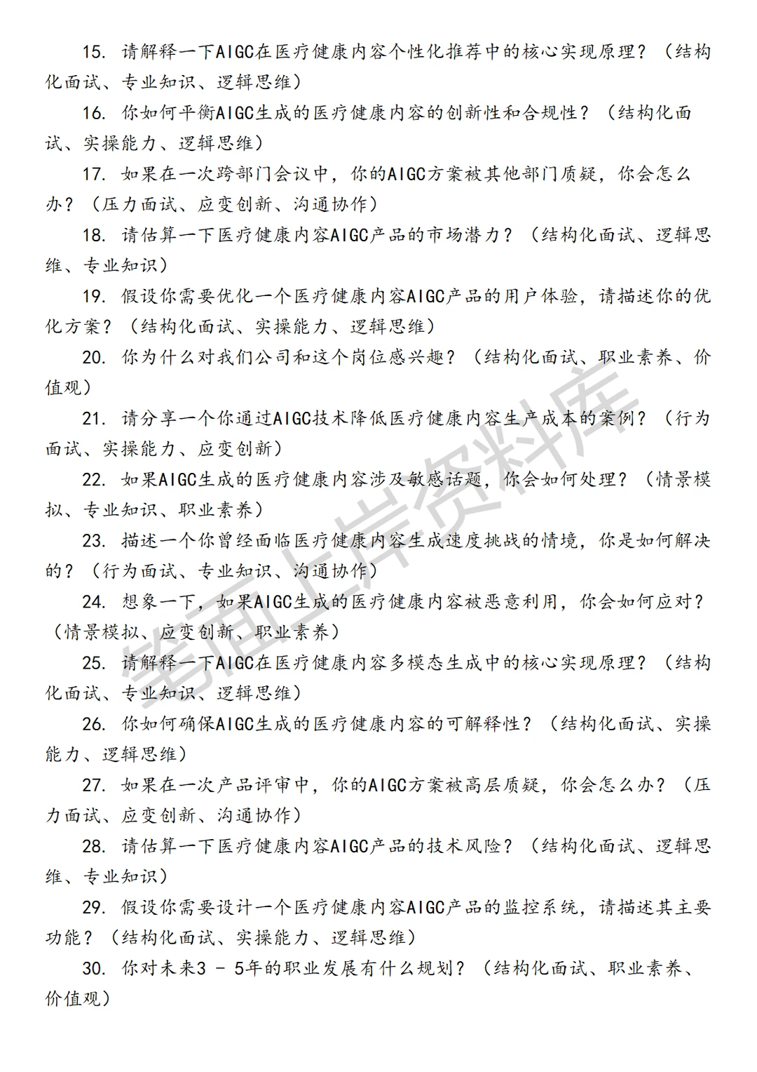 医疗健康内容AIGC产品经理