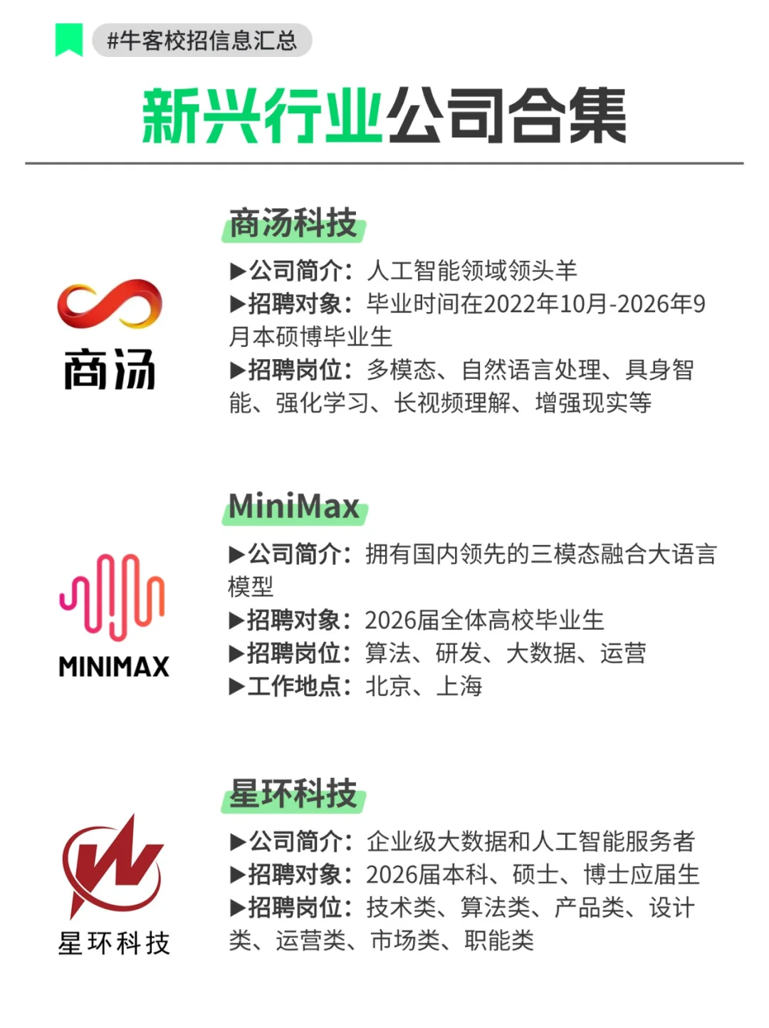 高薪高潜力！新兴产业公司合集！