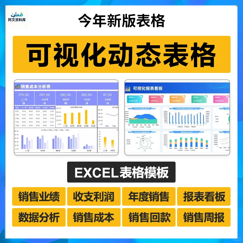 ✔动态可视化图表Excel各场合行业数据分析