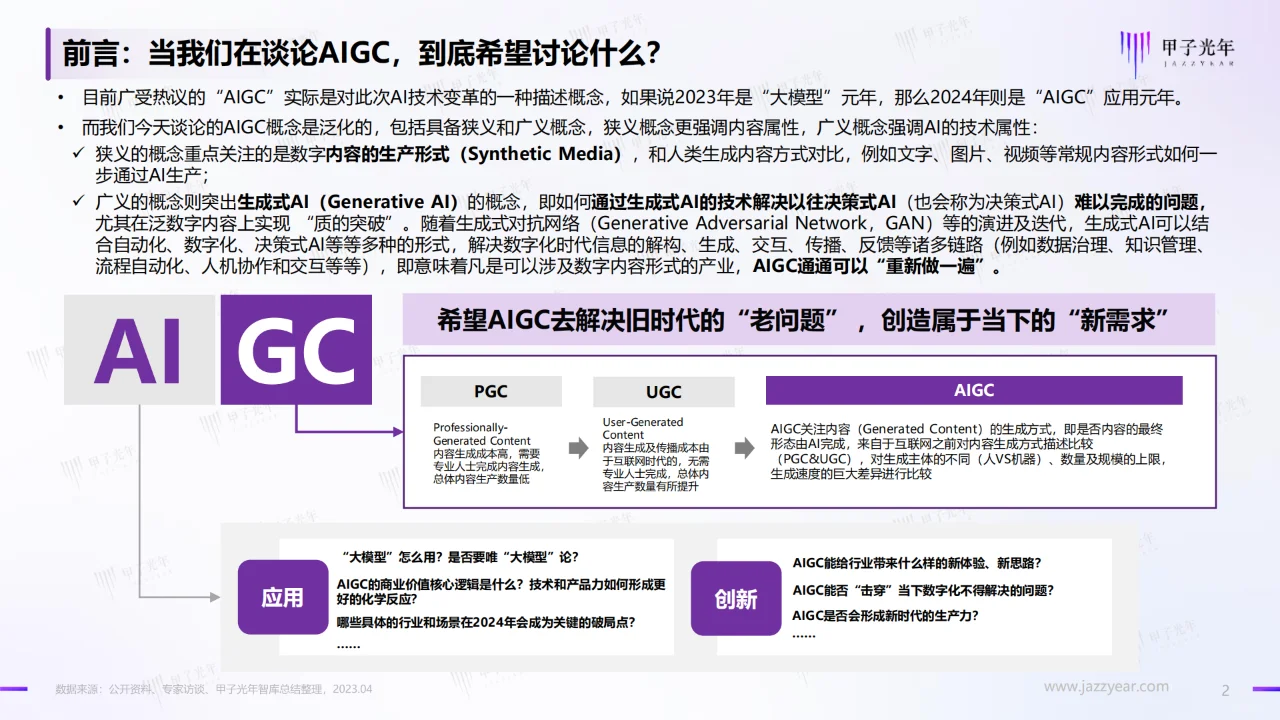 2024中国AIGC行业应用价值研究报告