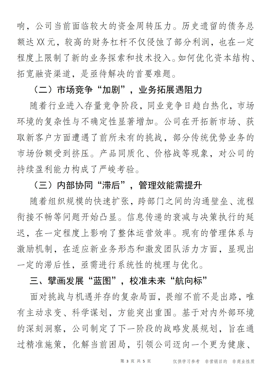 兢兢业业 公司业务发展与战略规划的报告