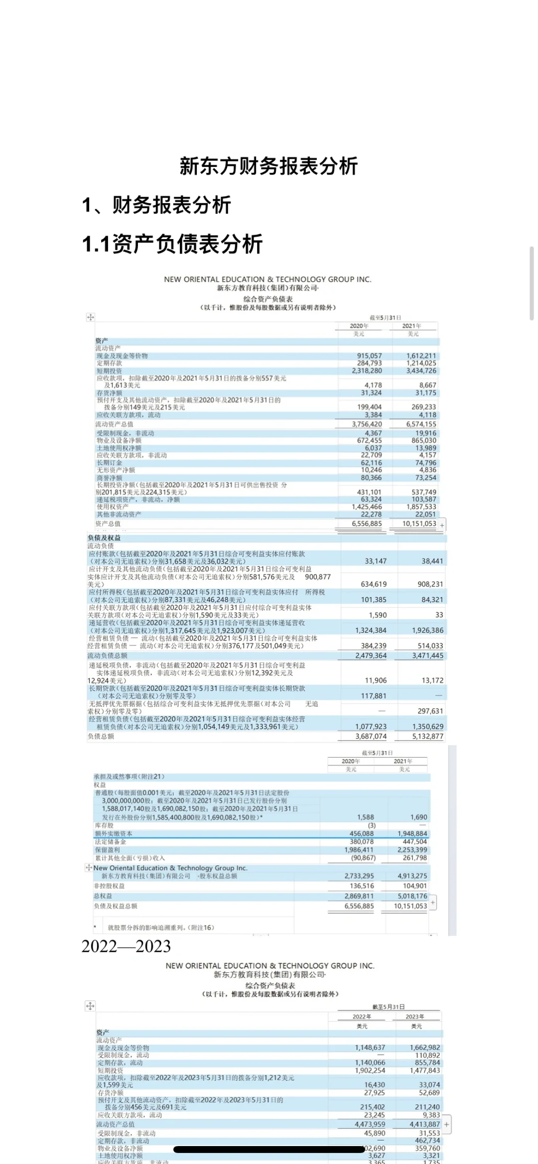新东方战略分析（管理学）和新东方财务分析