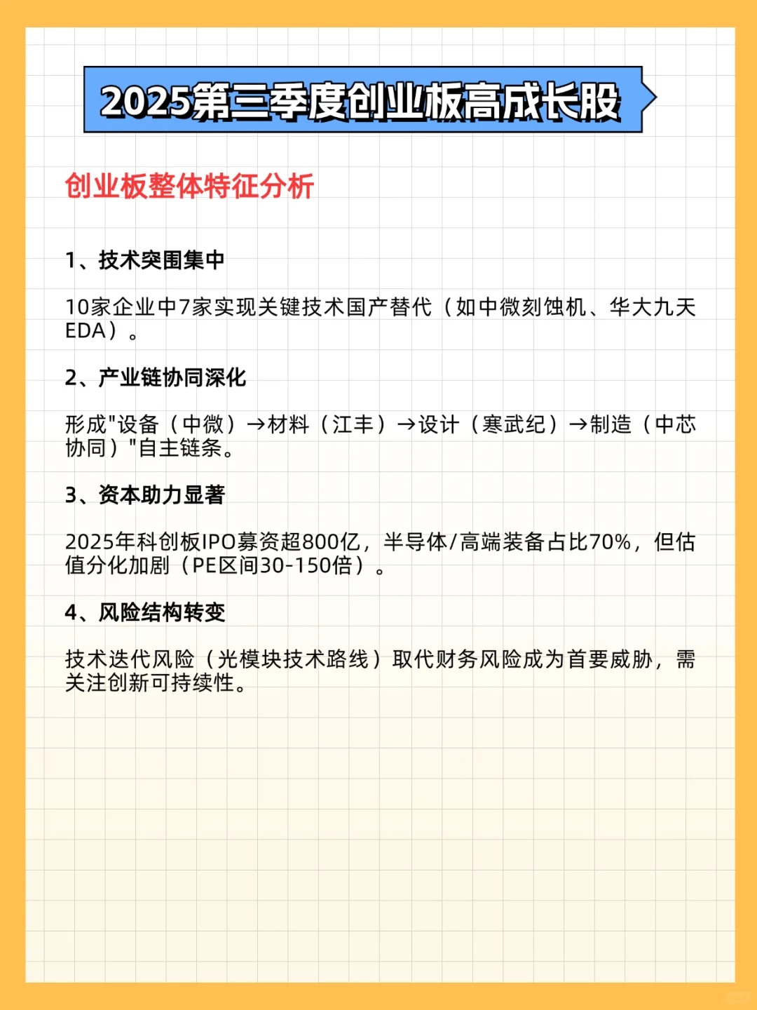 盘点2025年第三季度的创业板高成长股