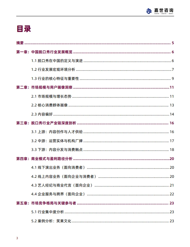 38页报告 |【嘉世咨询】2025脱口秀行业现状与