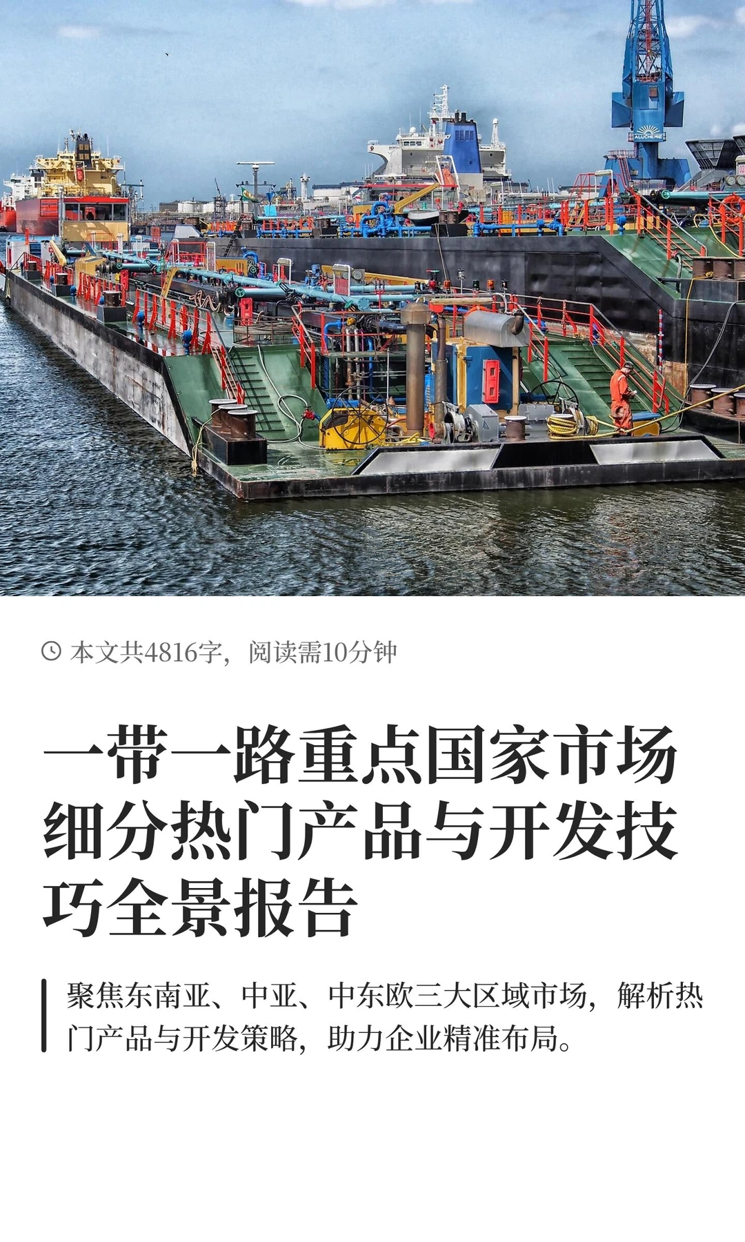 一带一路重点国家市场细分热门产品与开发技