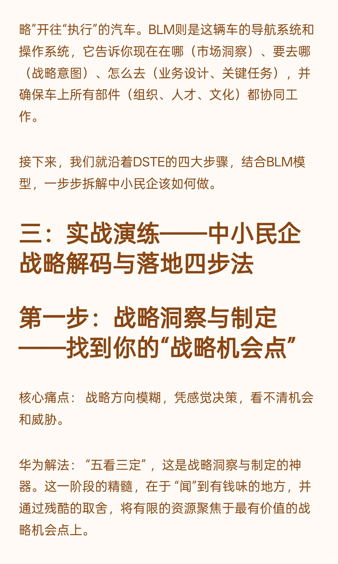 中小民营企业如何做好“战略规划和落地“