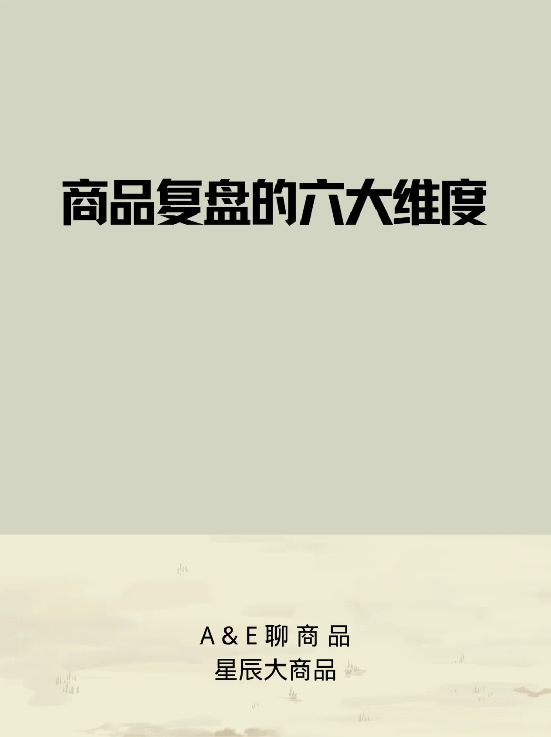 商品复盘的六大维度