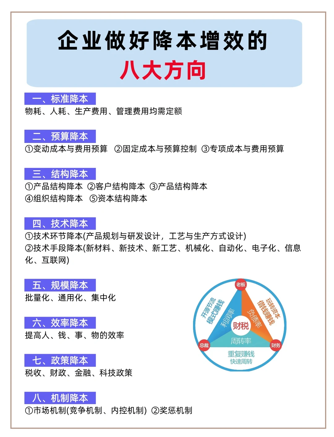 企业做好降本增效的8大方向