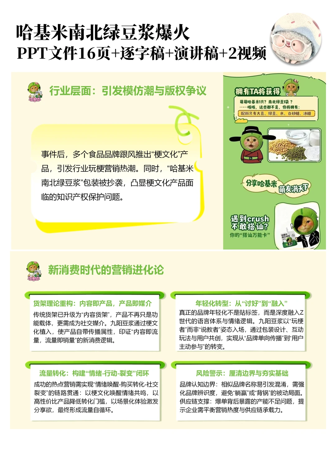 时事热点PPT-哈基米南北绿豆浆爆火