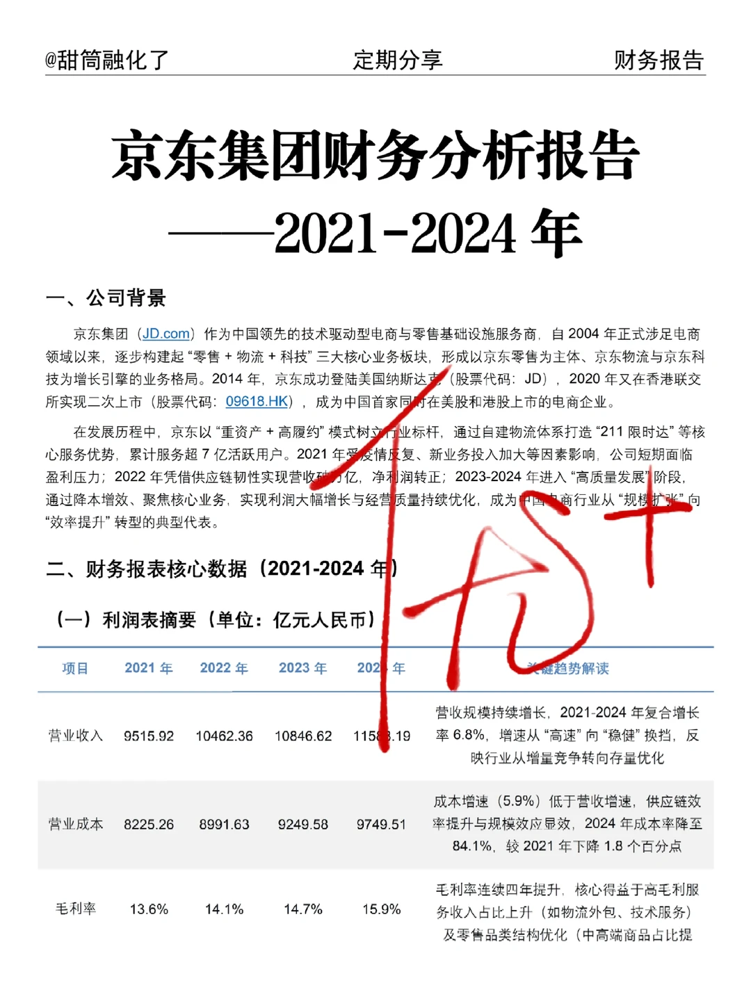 2021-2024年京东集团财务分析报告参考?