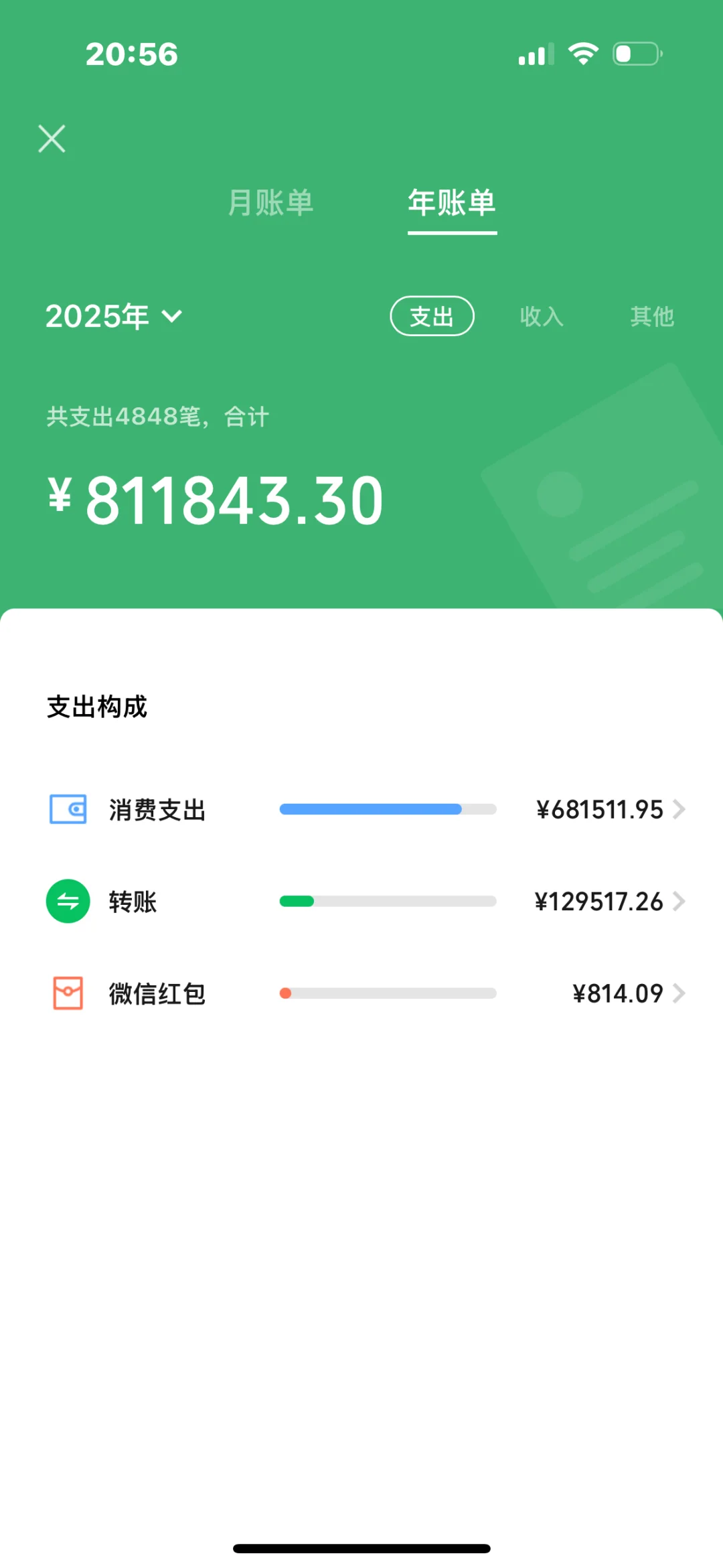 年消费账单
