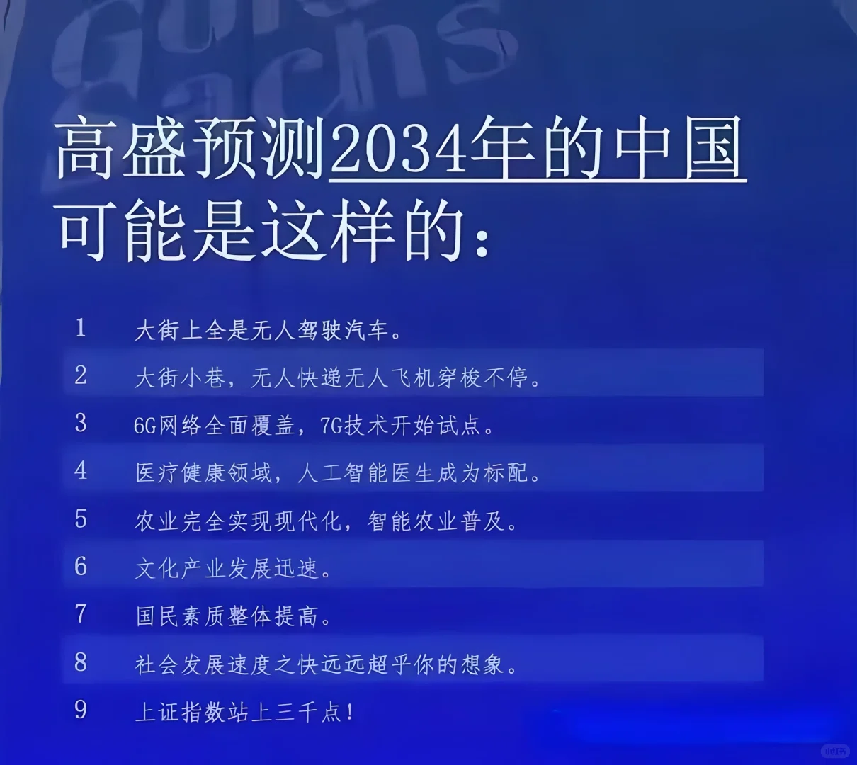 高盛预测2034年的中国