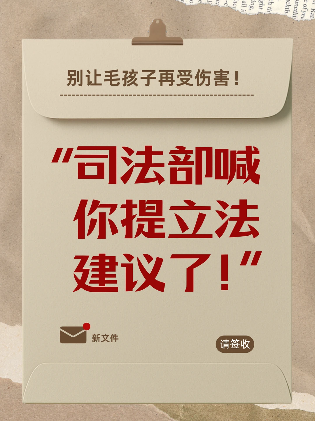 保护毛孩子!司法部喊你提立法建议了!