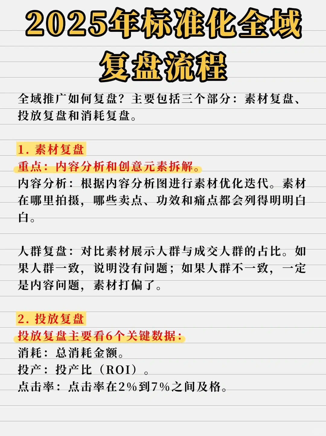 绝绝子2025年标准化全域复盘流程?