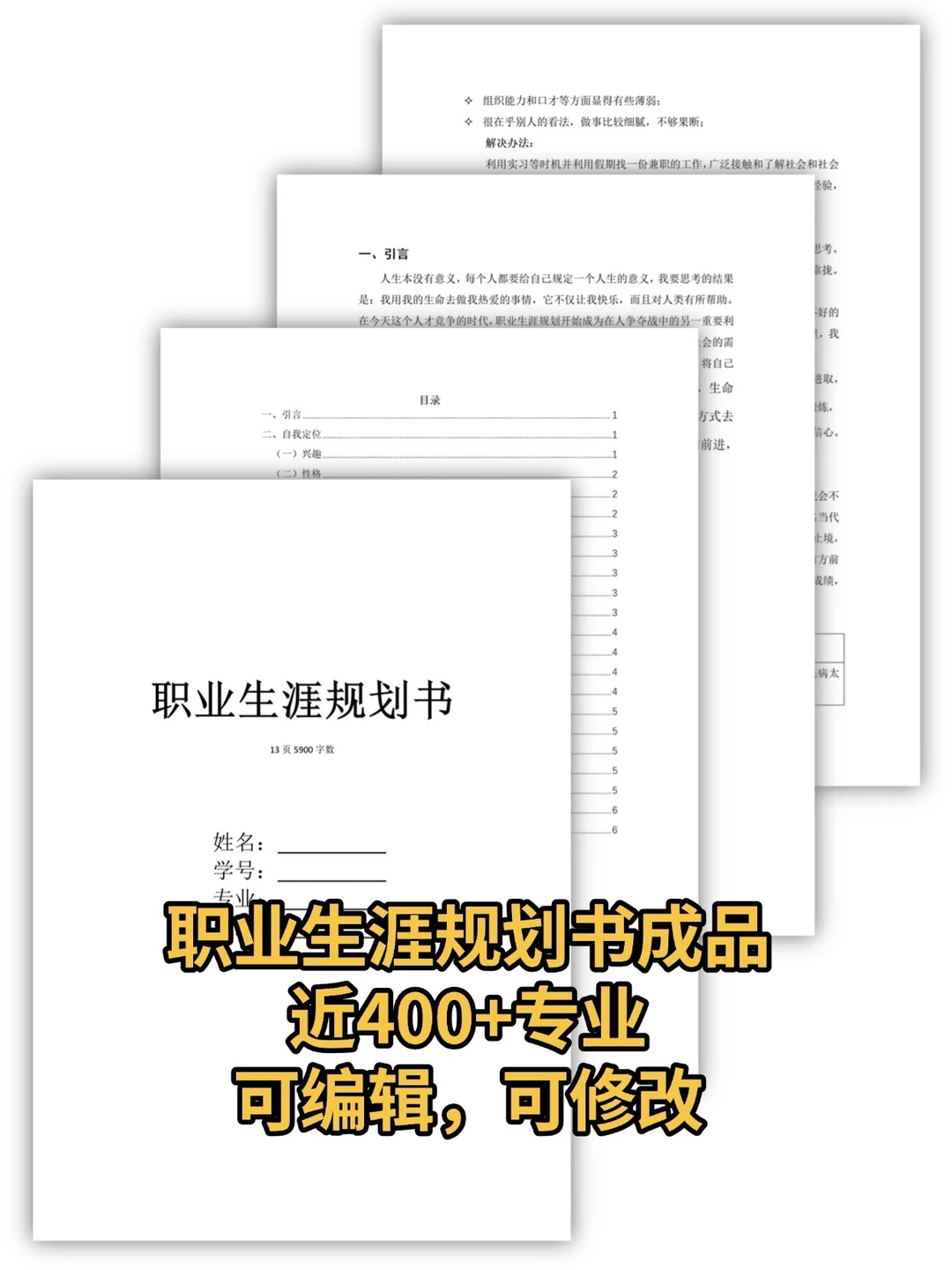 大学生职业生涯发展报告，成长赛道ppt+word