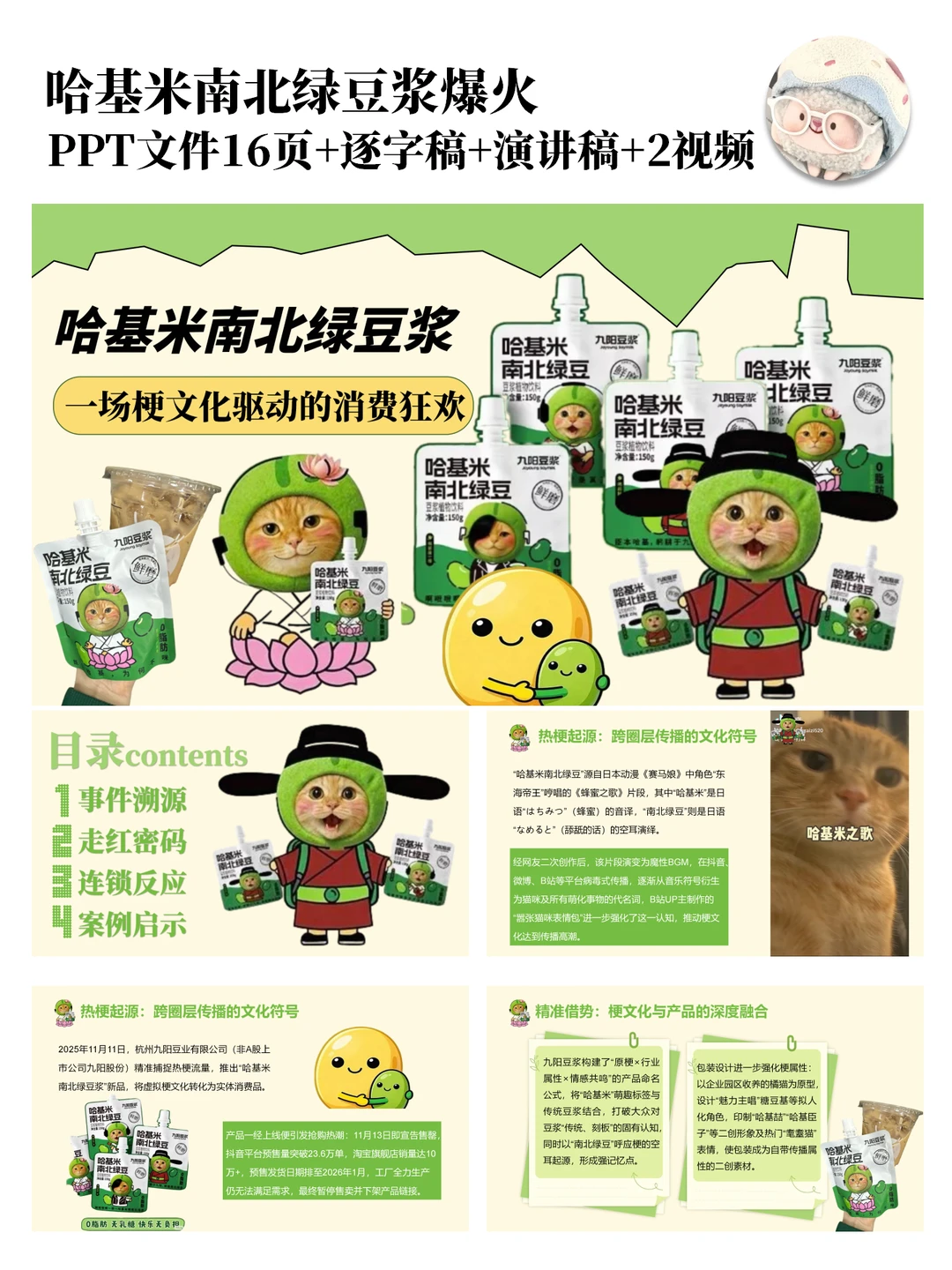 时事热点PPT-哈基米南北绿豆浆爆火