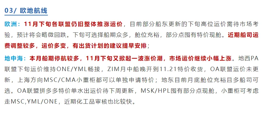 航线舱位告急价格飞涨，最新一周航运趋势