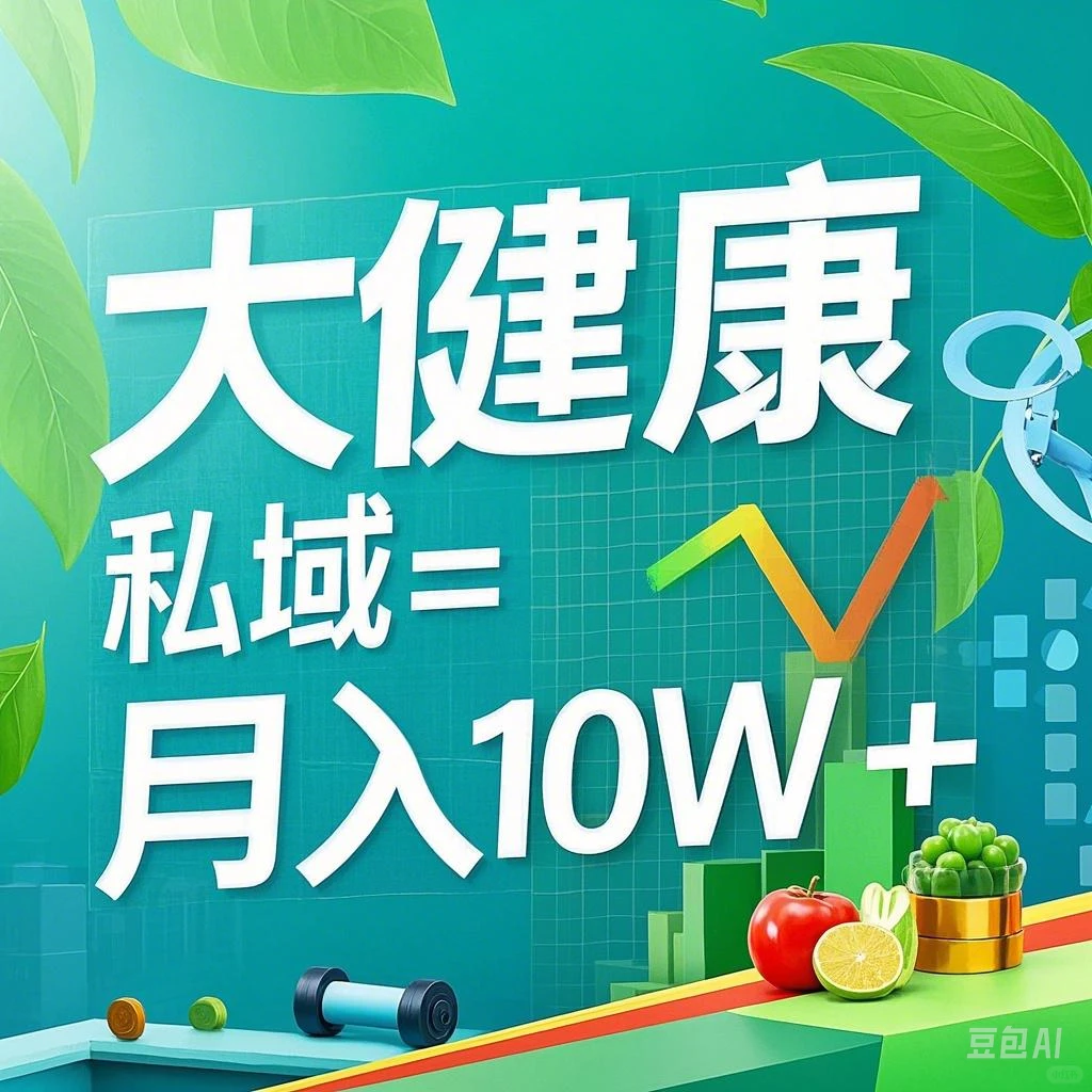 大健康+私域=月入10W+,如何做到的?
