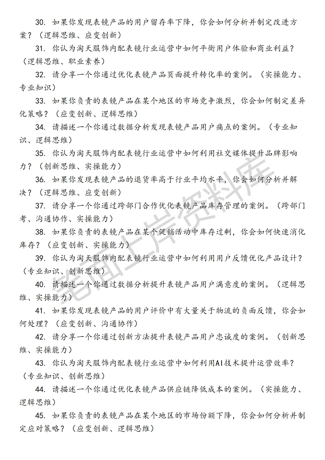淘天集团淘天服饰内配表镜行业运营