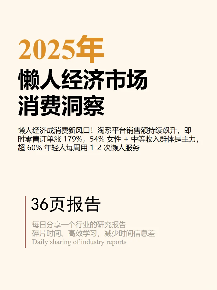 2025懒人经济市场消费趋势洞察