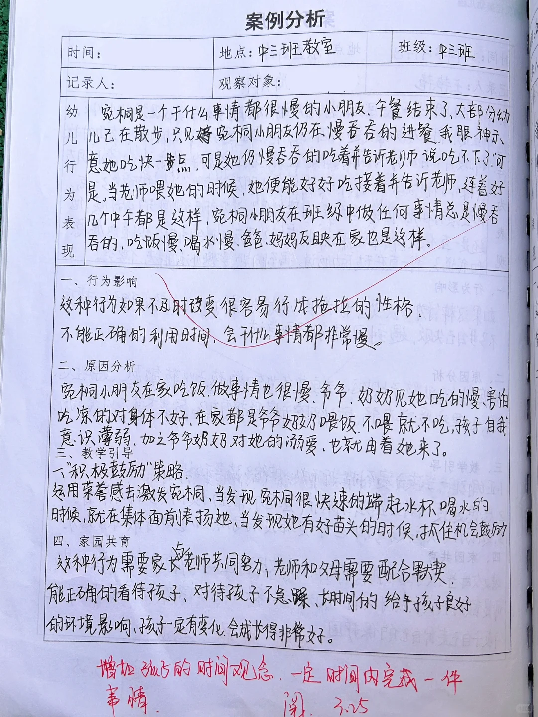 个案观察记录表