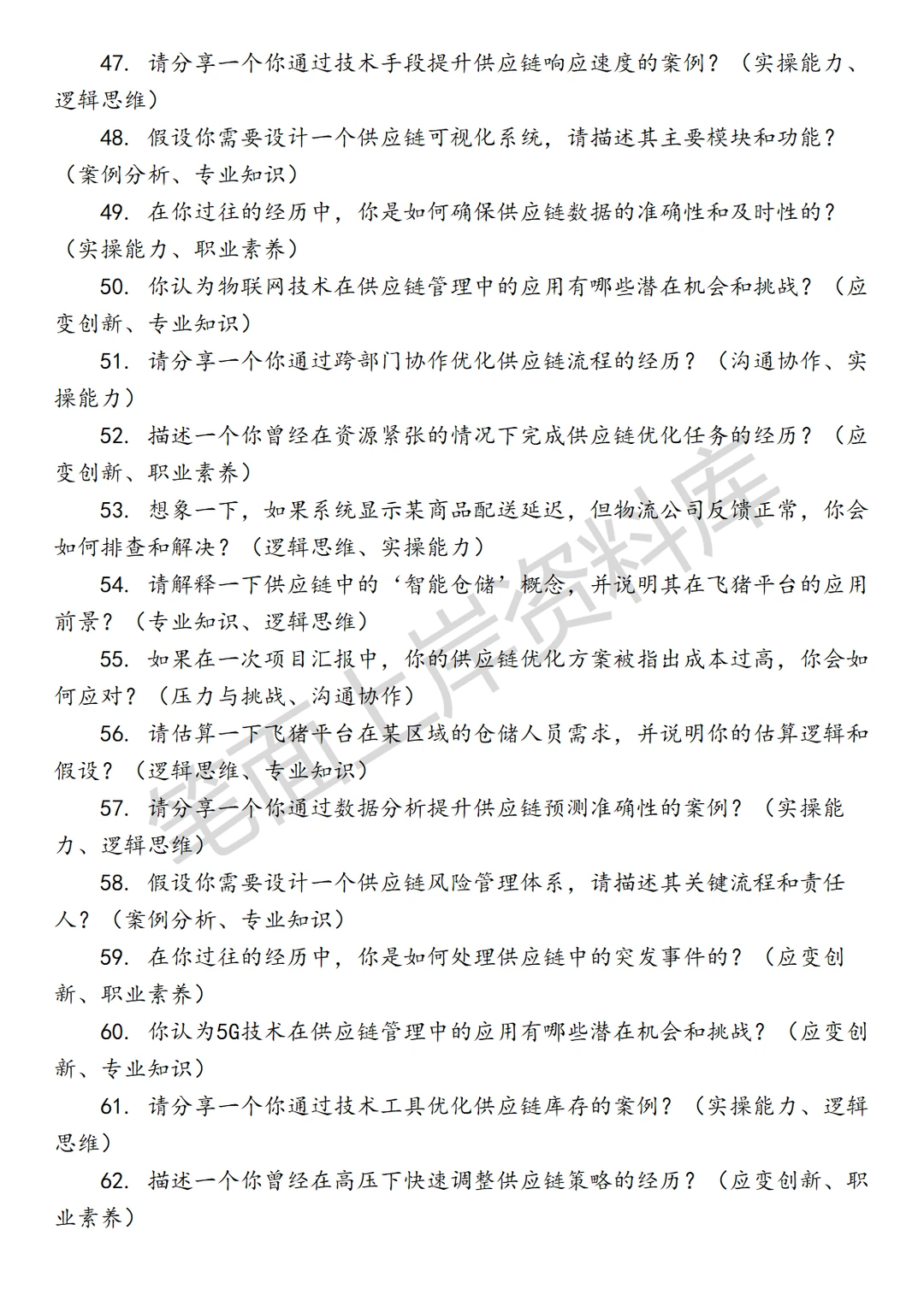 飞猪供应链运营实习生